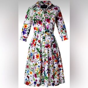Samantha Sung Floral Print Dress - Multicolor, Size 8